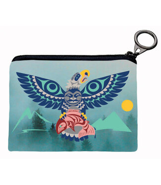 Native Northwest Coin Purse-Eagle Salmon by Doug LaFortune