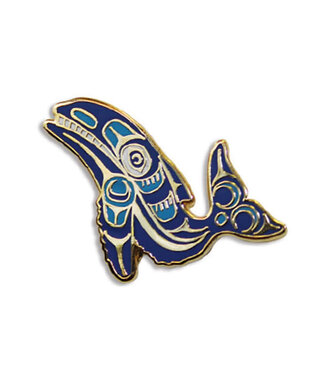 Native Northwest Enamel Pin-Whale by Ryan Cranmer