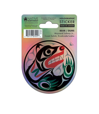 Native Northwest Holographic sticker-Bear by Maynard Johnny Jr.