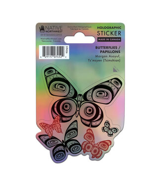 Native Northwest Holographic sticker-Butterflies by Morgan Asoyuf