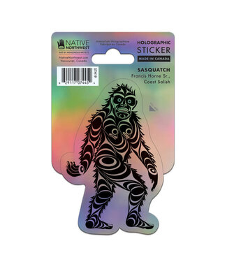Native Northwest Holographic sticker-Sasquatch by Francis Horne Sr.