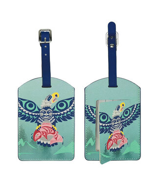 Native Northwest Luggage Tag-Eagle Salmon by Doug LaFortune
