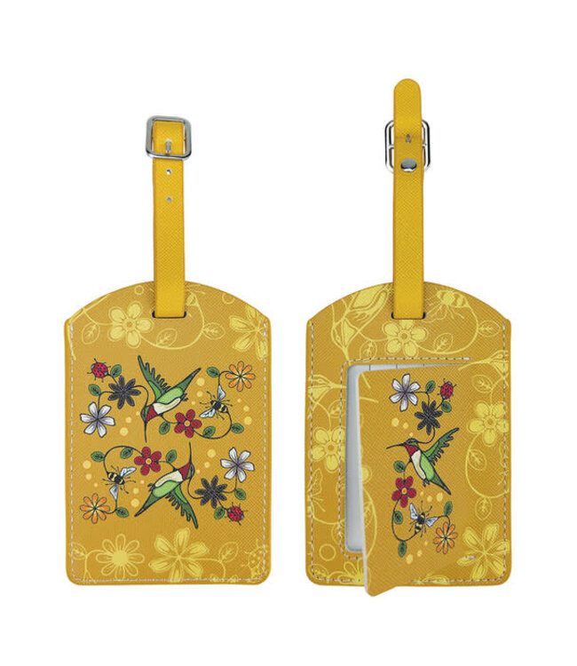 Native Northwest Luggage Tag-Hummingbird Nenookaasi by Storm Angeconeb