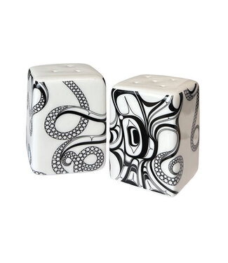 Native Northwest Salt & Pepper Shaker Set-Octopus Nuu by Ernest Swanson