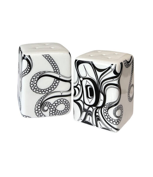 Native Northwest Salt & Pepper Shaker Set-Octopus Nuu by Ernest Swanson