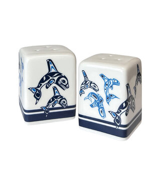 Native Northwest Salt & Pepper Shaker Set-Orca Family by Paul Windsor