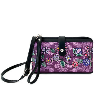 Native Northwest Smartphone Crossbody Bag-Ojibwe Florals by Storm