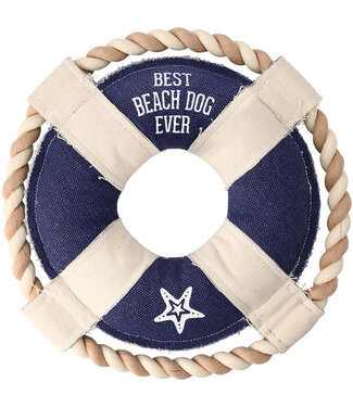 Pavillion Beach Dog 10inch Canvas Dog Toy on Rope