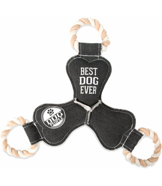 Pavillion Best Dog Ever 12inch Canvas Dog Toy on Rope