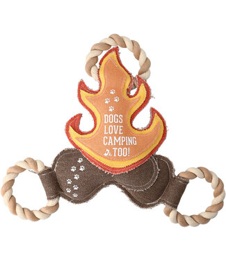 Pavillion Camping Dog 12inch Canvas Dog Toy on Rope