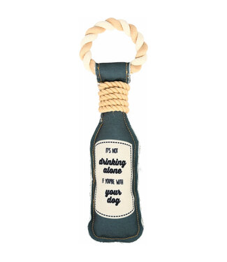 Pavillion Drinking Alone 13inch Canvas Dog Toy on Rope