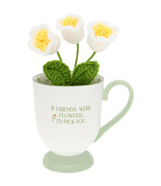 Pavillion Friends & Flowers 13 oz Cup with Crocheted Flo