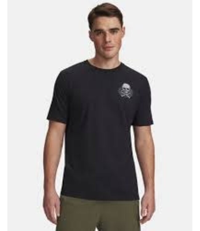 Under Armour Inc Mens Freedom Fire Skull Tee Black