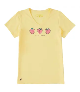 Life Is Good Womens Crusher Vee Three Crafty Straw Sandy Yellow