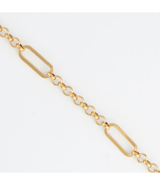 Howards Narelle Waterproof Rolo Link Bar Station Necklace  Gold