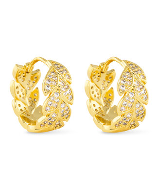 Amanda Blu Leaves Hoop Earring Gold