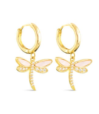 Amanda Blu MOP Dragonfly Earring Gold