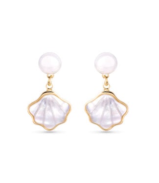 Amanda Blu Mother of Pearl Shell Earrings -  Gold