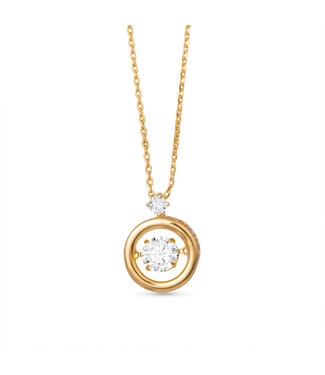 Amanda Blu Round Flutter CZ Necklace -  Gold