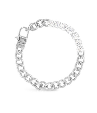 Amanda Blu Silver CZ Chain Bracelet