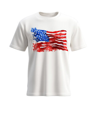 Cottn Curls American Flag T-shirt White