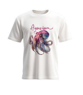 Cottn Curls Red Octo T-shirt White