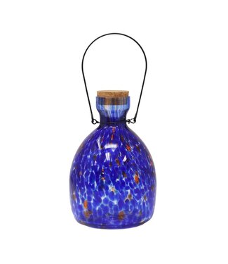 Gift Essentials LED Blown Glass Cobalt Lantern