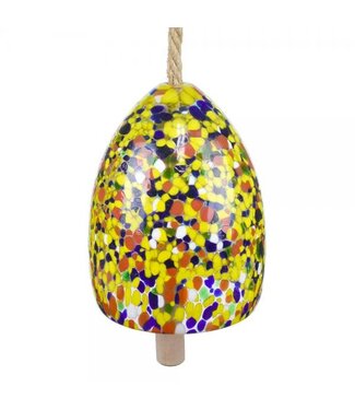 Gift Essentials Yellow/Multi Blown Glass Bell