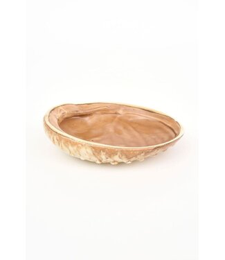 Batela USA Inc Abalone Shell Bowl Ceramic Neutrals 7.5in-H-2in