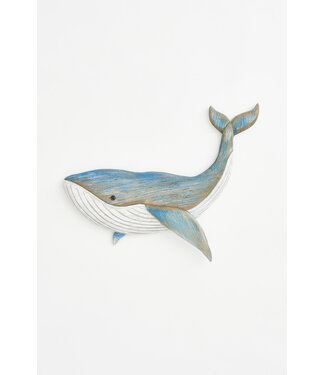 Batela USA Inc Happy Humpback Whale Wall Decor Lt Blue Wood
