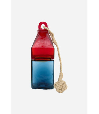 Batela USA Inc Buoy Hand Blown Glass Red Blue L4.9in-H15.4in