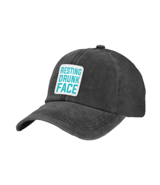Brief Insanity Resting Drunk Face Faux Suede Patch Adult Cap