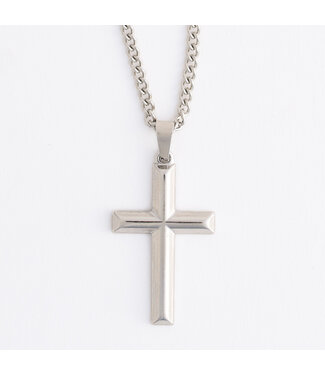 Howards Narelle Waterproof Unisex Cable Chain Cross Silver