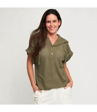 Howards Carlie Waffle Knit Short Sleeve Sage