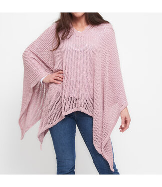 Howards Open Sweater Knit Poncho Lavender OS