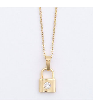 Howards Padlock Charm Necklace  Gold L 16inch