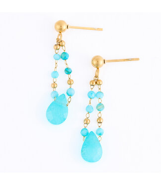 Howards Narelle Waterproof Genuine Kyanite Beaded Drop Earring