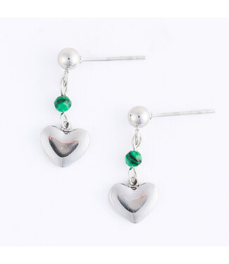 Howards Narelle Waterproof Genuine Malachite Dangle Heart