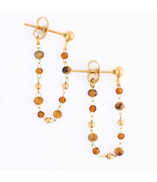 Howards Narelle Waterproof Genuine Tigers Eye Beaded Dangle
