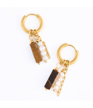 Howards Narelle Waterproof Genuine Tiger's Eye and Pearl C
