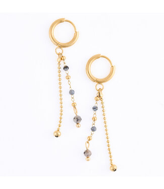 Howards Narelle Waterproof Genuine Apatite Linked Hoop Drop Earrings