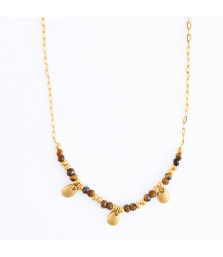 Howards Narelle Waterproof Genuine Tiger's Eye Dainty Necklace