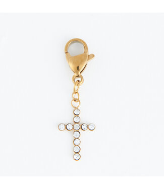 Howards Narelle Waterproof Pave Cross Charm Gold