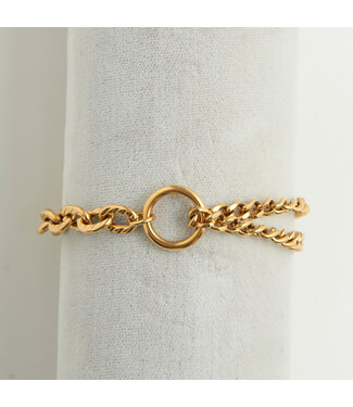 Howards Narelle Waterproof Multi Chain Bracelet Length 7" Gold