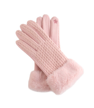 Howards Solene Faux Fur Lined Gloves Pink OS