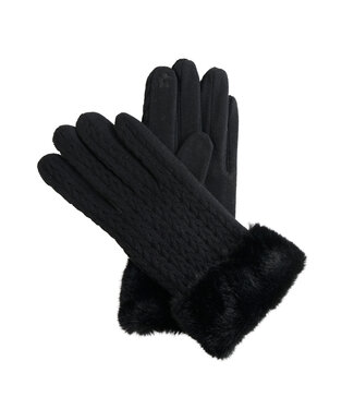 Howards Solene Faux Fur Lined Gloves Jet OS