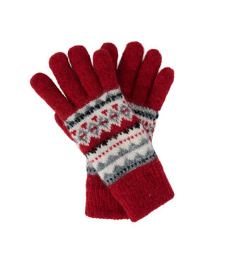 Howards Aspen Fair Isle Gloves Cranberry OS