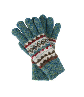 Howards Aspen Fair Isle Gloves Heirloom Blue OS