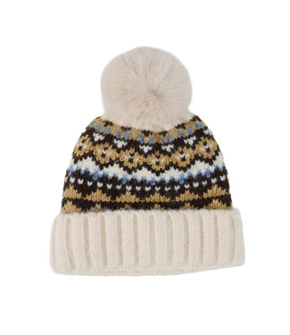 Howards Aspen Fair Isle Pom Beanie Cloud OS