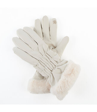 Howards Faux Fur Cuff Gloves Cream One Size